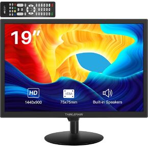 19 inch Computer Monitor 1440x900 PC Monitor with HDMI VGA AV BNC USB Ports, 60Hz, 5Ms, VESA, Display Build-in Speakers for Office Home