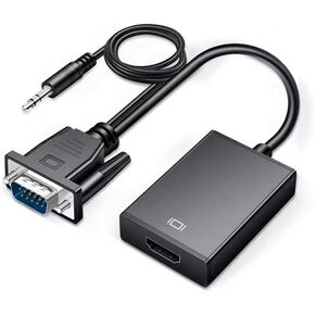 HDMI إلى VGA مع كابل الصوت 3.5 ملم ، كمبيوتر HDMI أحادي الاتجاه إلى محول مراقبة VGA (أنثى إلى ذكر) ، لأجهزة HDMI لعرضها على أجهزة التلفزيون القديمة in Kuwait