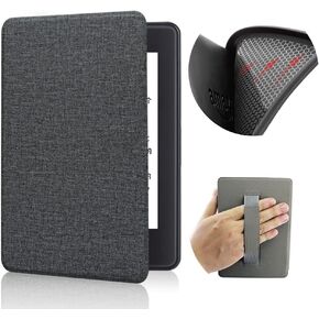 Case for 7" Kindle Paperwhite with Hand Strap - Ultra Slim PU Leather Smart Cover with Auto Sleep and Wake for Kindle Paperwhite 12th Generation - 2024 Release (Black)