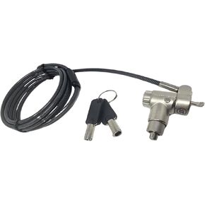 Black Universal Notebook Laptop Keyed Push to Lock Security Cable for Kensington Wedge Nano and Most Other Security Slots