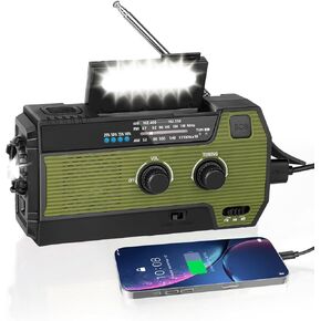 WVL Emergency Radio, 4000mAh/14800mWh NOAA Weather Radio, Solar Hand Crank Emergency Radio with AM/FM/NOAA Weather Alert, Flashlight, Reading Lamp, Cell Phone Charger and SOS Siren