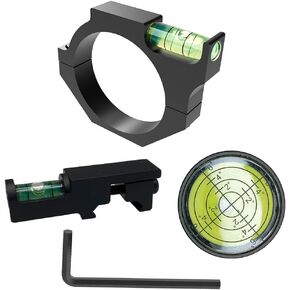 34mm Scope Leveling Kit Includes 34mm Tube Anti-Cant Bubble Level + Picatinny Rail Mount Level + Bullseye Circular Bubble Level
