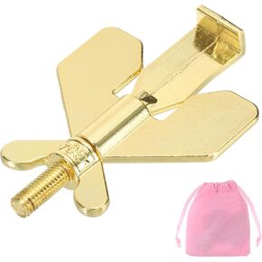 PATIKIL Portable Security Door Lock 3.15x1.97inch, 1 Pack Adjustable Hotel Door Lock Devices with Storage Bag for Enhanced Safety Travel Hotel Home, Gold