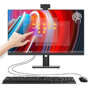 All-in-one Desktop Computer with Touchscreen Control, R7-3700U Quad Core 16G RAM 512G SSD ROM, Liftable Arm Rotatable Monitor WiFi Bluetooth Connection PC Desktop for Home Study Office Gaming