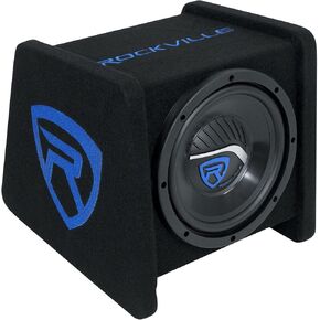 Rockville RV8P 8" 400w Car Audio Subwoofer in Vented Sub Enclosure Box - 4 Ohm,Black