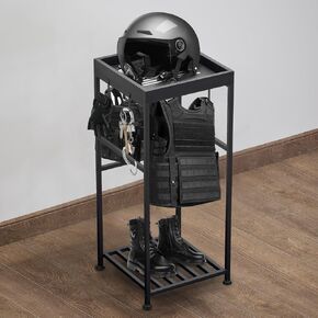 Police Gear Stand, Police Hanger, Tactical Duty Gear Rack with 6 Hooks, Uniform, Duty Belt & Vest Hanger, Law Enforcement Gear Holder Police Gifts with Flag
