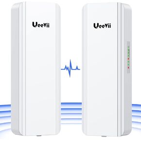 Gigabit Wireless Bridge, UeeVii CPE850 5.8GHz Point to Point/Multipoint WiFi Bridge, 5KM Long Range Outdoor WiFi CPE with 16dBi Antenna, 24V PoE Power, Extend Network to Barns, Shops, Garages