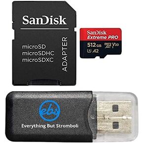 Sandisk 512GB MicroSDXC Extreme Pro Card Memory متوافق مع DJI Mavic 3 Classic ، Action 5 Pro
