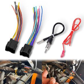 Radio Wiring Harness with Antenna Adapter Compatible with 2006-2013 GM GMC Sierra Chevy Impala Buick Cadillac Install Aftermarket Stereo CD Player Receiver Wire Cable Adapter