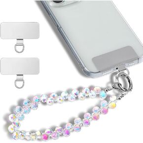 Beaded Phone Wrist Strap, Cellphone Lanyard ChainDetachable Fashion Phone Lanyard Wristlet Sparkling Wristlet Bracelet for Women for Most Smartphones