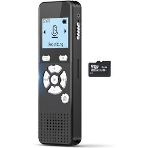 Digital Voice Activated Recorder with Playback - 72GB Audio Recording Device with 5300 Hours Recording Time - Sound Tape Recorder Listening Devices for Lecture with USB Microphone Password