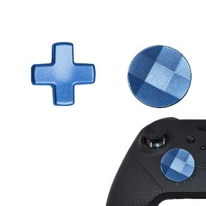 2Pcs Elite 2 D-pads Replacements for Xbox Elite Series 2 Controller, Magnetic D-pads Replacement Parts for Xbox One Elite Series 2/Series 2 Core/Series 1 Controller, Metallic Cross-shaped D-pad(Blue)