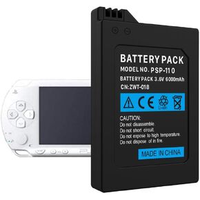 Battery for PSP 1000,[6000mAh] High Capacity Replacement Battery Compatible with Sony PSP-110 (1001, 1002, 1003, 1004, 1005, 1006, 1007, 1008, 1010), PSP Fat Console