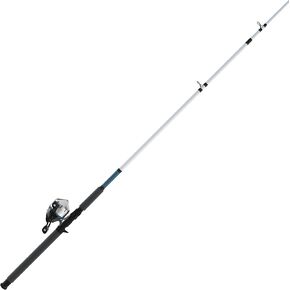 Zebco 606 Salt Fisher Spincast Reel and Fishing Rod Combo, 7-Foot 2-Piece Telescopic Rod, Med-Heavy Power, Mod-Fast Action, Size 60 Reel, Blue