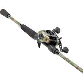 Lew’s American Hero Camo Baitcast Reel and Fishing Rod Combo, IM7 Graphite Rod, 5+1 Bearings, 7.5:1 Gear Ratio, One-Piece Graphite Frame, Camo/Black