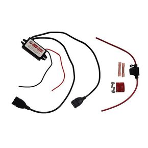 12V to 5V USB Fast Charge Module, 3A Inline Fuse, with Mount Screws, Double-Sided Tape, and Easy Installation Splice Connectors