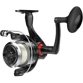Zebco Verge Spinning Fishing Reel, Size 60 Reel, Right or Left-Hand Retrieve, Pre-Spooled with 20-Pound Zebco Fishing Line, Black (Clam Packaging)