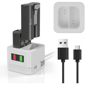 Ring Battery Charger Station, Ring Battery Charger Dock Compatible with Ring-Doorbell Camera 2/3/3 Plus/4, Peephole Cam, Spotlight Camera (Ring Batteries NOT Included) (White)