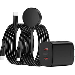 Samsung Watch Charger Fast Charging for Samsung Galaxy Watch 7/Watch Ultra/Watch 6 Classic/6/5 Pro/5/4/3/Active2/Active,25W Dual USB C Block Charger Cable 6FT Type C Magnetic Wireless Charging Pad
