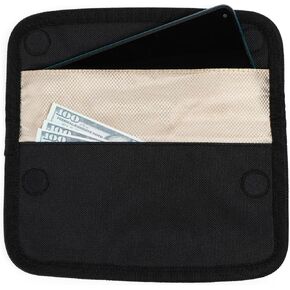LOCKER's Faraday Pouch (Size for Phones 6", Black Textile - 8 x 4.5), Faraday Bag Cage, RFID Signal Blocking Bag for Phones Privacy Protection, Anti-Tracking Case