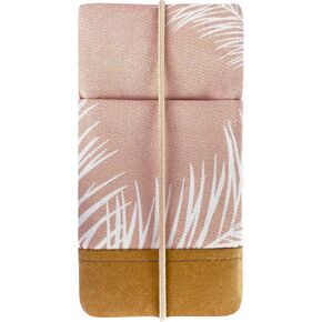 Moin Padded Cotton Phone Sleeve with Rubber Closure - Handmade Case for iPhone 13/14/15 Pro Max, iPhone 13/14/15 Pro, iPhone 13/14, Galaxy S22+, Other (6.1-6.9 inches) (Palm Blush)