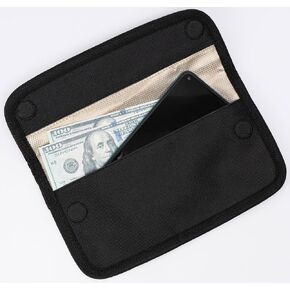 LOCKER's Faraday Case for Phones 7" (Black Textile - 9x5), Cell Phone Signal Blocking Bag, GPS Blocker