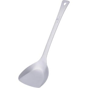 iBasingo Titanium Spatula Metal Food Turner Lightweight Food Grips Ultralight Cooking Utensils for Home Outdoor Kitchen Ti1072T