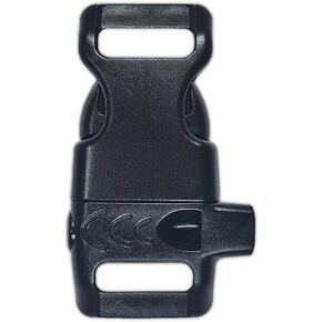Paracord Planet Plastic Side-Release Emergency Whistle Buckle - 1/2 Inch - Black