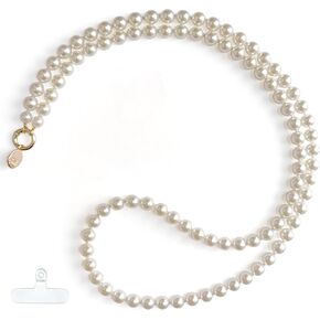 Thickness Pearl Phone Lanyard Crossbody | Charm, Chain, Bracelet, Wristlet for iPhone or Any Phone with Tether Tabs