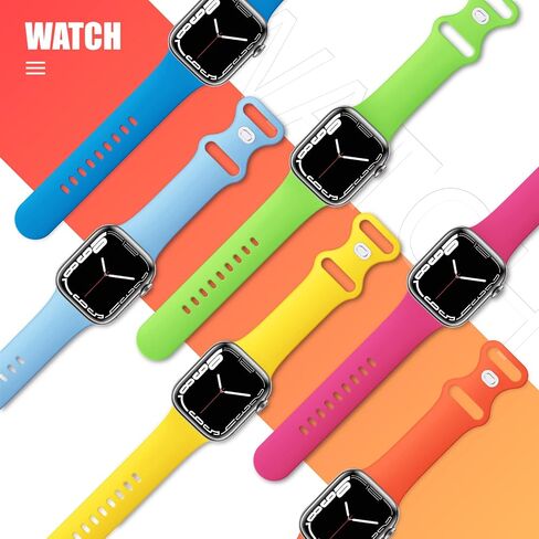 (حزمة 6) نطاقات رياضية متوافقة مع Apple Watch Band 38mm 40mm 41mm 42mm 44mm 45mm 46mm 49mm Silicone Iwatch Band Ultra 2/Ultra SE Series 10 9 8 7 6 5 4 3 2 1 نساء الرجال in Saudi Arabia
