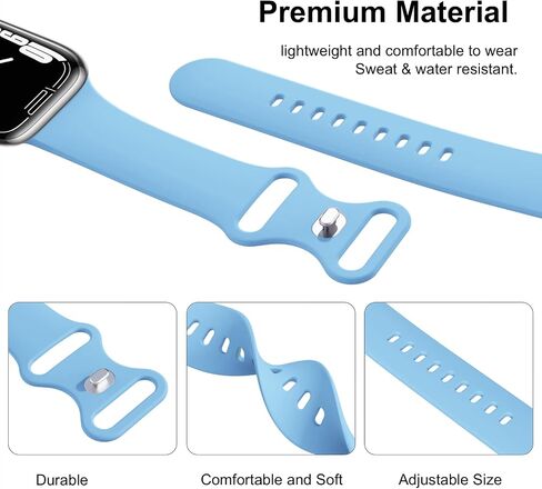 (حزمة 6) نطاقات رياضية متوافقة مع Apple Watch Band 38mm 40mm 41mm 42mm 44mm 45mm 46mm 49mm Silicone Iwatch Band Ultra 2/Ultra SE Series 10 9 8 7 6 5 4 3 2 1 نساء الرجال in Saudi Arabia