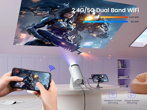 جهاز عرض صغير مع WiFi و Bluetooth ، دعم الفيلم المحمول في الهواء الطلق 1080 بكسل ، جهاز عرض Auto Keystone Home ، Wimius S27 Renended (متجدد) in Saudi Arabia