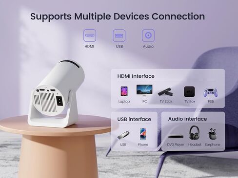جهاز عرض صغير مع WiFi و Bluetooth ، دعم الفيلم المحمول في الهواء الطلق 1080 بكسل ، جهاز عرض Auto Keystone Home ، Wimius S27 Renended (متجدد) in Saudi Arabia