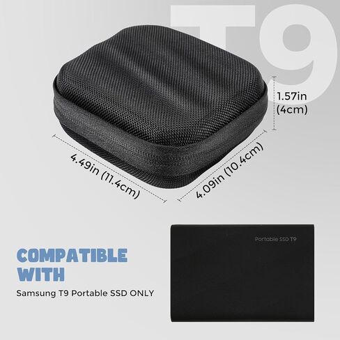 Procase Hard Carry Case for Samsung T9 Solid State Drive ، حقيبة منظمات سفر تخزين EVA المقاومة للصدمات لـ T9 SSD 1TB 2TB 4TB USB 3.2 -LBACK in Kuwait