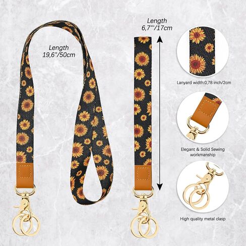 Cool Leopard Wristlet Keychain, Wrist Lanyard Key Chain For Women Men Car Keys Id Holder Card Phone Wallet Camera in Saudi Arabia
