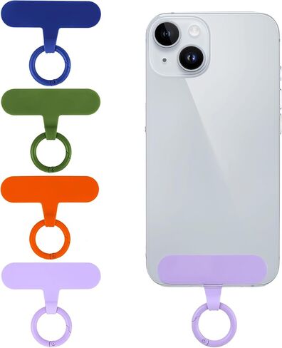 4 Pcs Phone Tether Tab, Universal Phone Lanyard Pads, Phone Strap Pad with Metal Spring Rings Connector Phone Strap in Saudi Arabia
