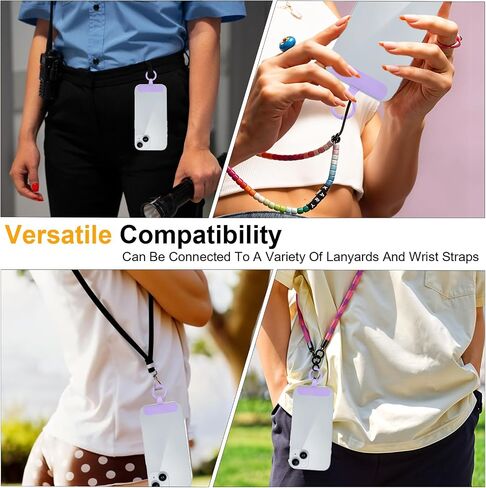 4 Pcs Phone Tether Tab, Universal Phone Lanyard Pads, Phone Strap Pad with Metal Spring Rings Connector Phone Strap in Saudi Arabia