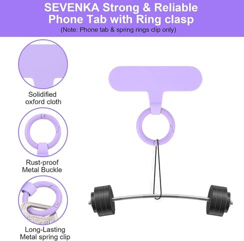 4 Pcs Phone Tether Tab, Universal Phone Lanyard Pads, Phone Strap Pad with Metal Spring Rings Connector Phone Strap in Saudi Arabia