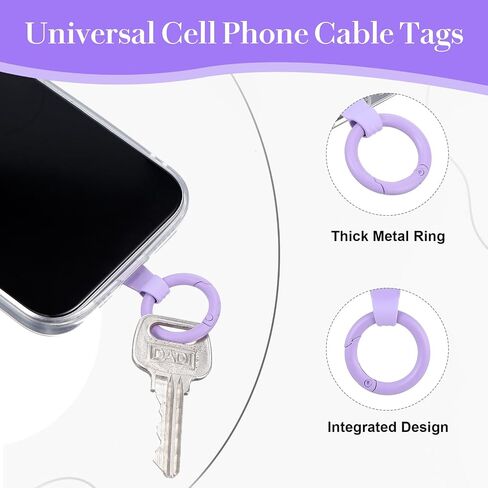 4 Pcs Phone Tether Tab, Universal Phone Lanyard Pads, Phone Strap Pad with Metal Spring Rings Connector Phone Strap in Saudi Arabia