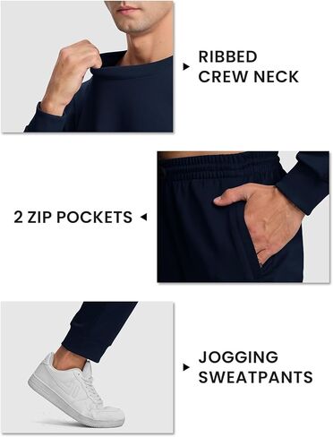 TBMPOY Mens Tracksuits 2 Piece Set Sweatsuits Long Sleeve Tops Jogger Pants Track Sweat Suits Casual Athletic Outfits Royal Blue M in Kuwait