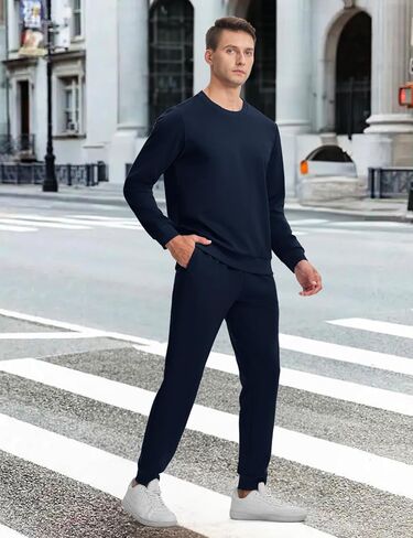 TBMPOY Mens Tracksuits 2 Piece Set Sweatsuits Long Sleeve Tops Jogger Pants Track Sweat Suits Casual Athletic Outfits Royal Blue M in Kuwait