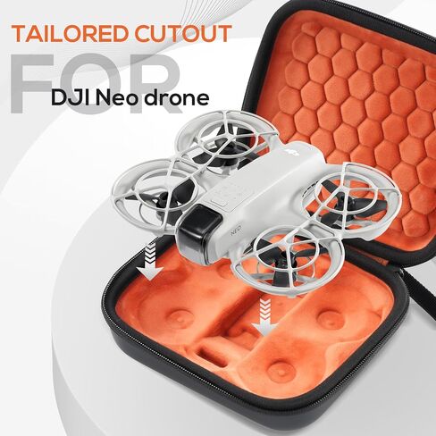 ProCase DJI Neo Carrying Case, Portable Travel Hard Shell Shockproof Cover for DJI Neo Drone (Case Only) -Orangeblack in Saudi Arabia