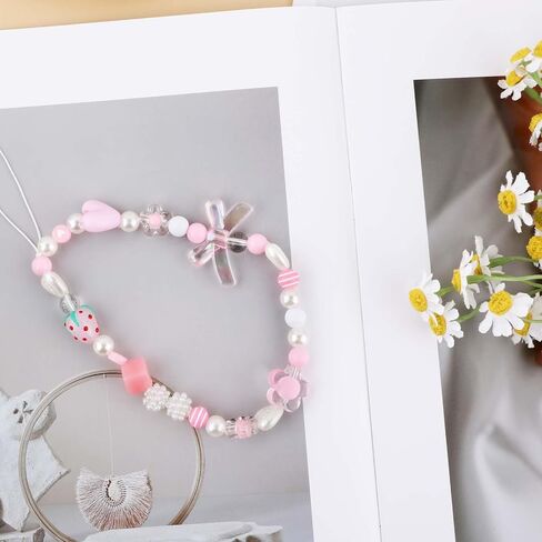 حزام سحر الهاتف لطيف ، 2 أجهزة الكمبيوتر الفراشة Bowknot حزام الهاتف الملبس جمالية Y2K الوردي الفراولة أبيض زهرة سحر الحب الهاتف حزام معصم السلسلة المضادة للسرقة للنساء in Saudi Arabia