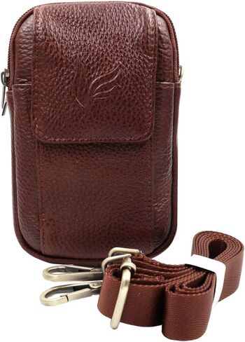Mini Leather Messenger Bag Cellphone Shoulder Bag Pocket Money Purse Pouch Tool Bag Fanny Pack for Men Women in Kuwait
