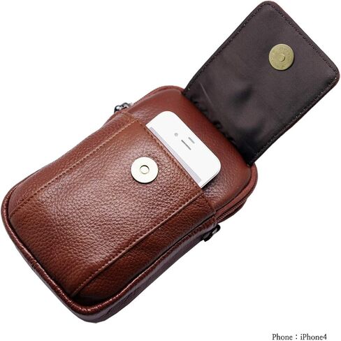 Mini Leather Messenger Bag Cellphone Shoulder Bag Pocket Money Purse Pouch Tool Bag Fanny Pack for Men Women in Kuwait