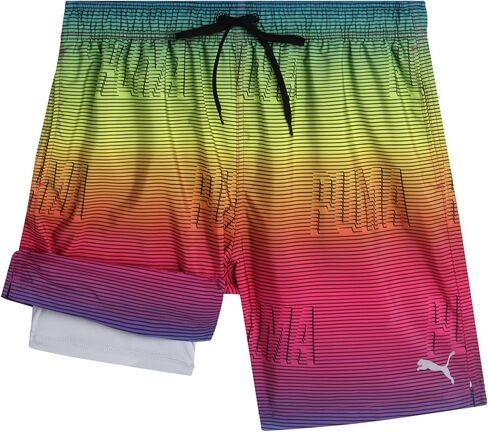 بدلة استحمام للرجال من PUMA - ملابس سباحة سريعة الجفاف مع بطانة شبكية مضغوطة - ملابس سباحة بدرزة داخلية 8 بوصة (S-XL) in Kuwait