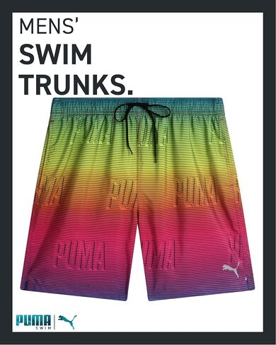 بدلة استحمام للرجال من PUMA - ملابس سباحة سريعة الجفاف مع بطانة شبكية مضغوطة - ملابس سباحة بدرزة داخلية 8 بوصة (S-XL) in Kuwait