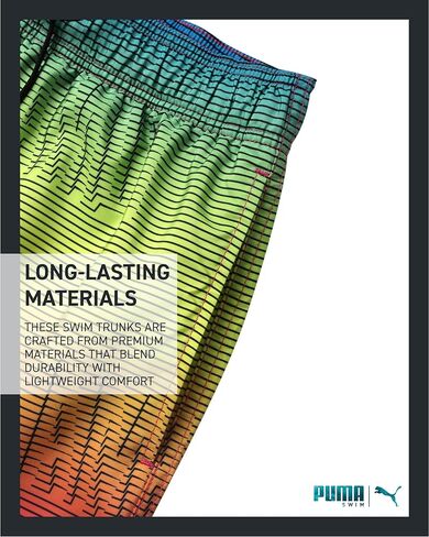 بدلة استحمام للرجال من PUMA - ملابس سباحة سريعة الجفاف مع بطانة شبكية مضغوطة - ملابس سباحة بدرزة داخلية 8 بوصة (S-XL) in Kuwait