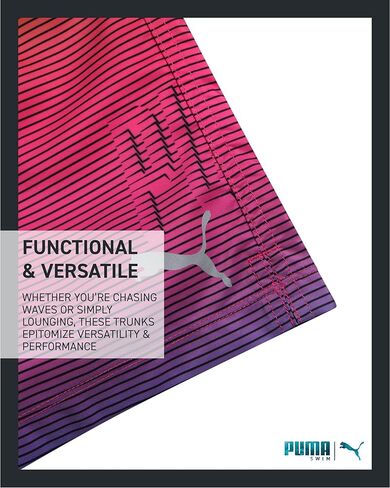 بدلة استحمام للرجال من PUMA - ملابس سباحة سريعة الجفاف مع بطانة شبكية مضغوطة - ملابس سباحة بدرزة داخلية 8 بوصة (S-XL) in Kuwait