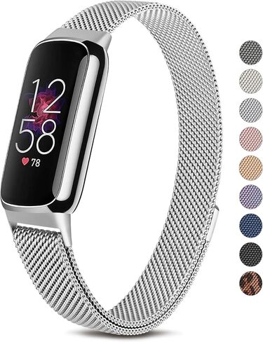 Metal Band for Fitbit Luxe Bands Women Men, Stainless Steel Adjustable Straps Replacement Bands for Fitbit Luxe/Luxe Special Edition Fitness Tracker in Kuwait